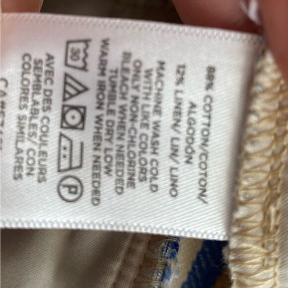 LOFT Riviera Linen Blend Multi-Color Striped Short Shorts Size 4 - Picture 7 of 11